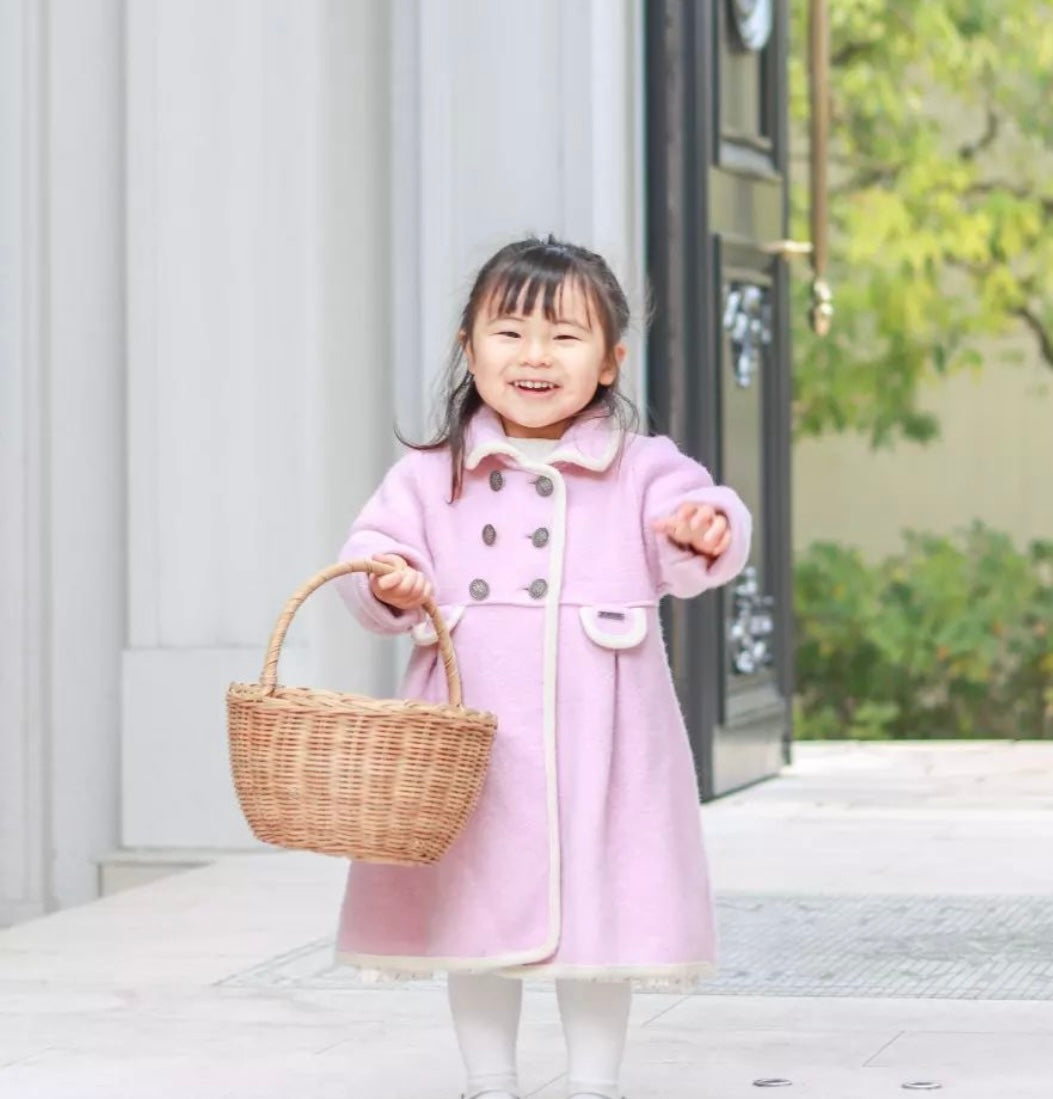 Marae Girls Jacket Coat - Petal Collar - Rosa Pink main image 0