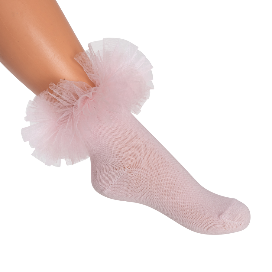 AW23 Daga Pink Tulle Tutu Frilled Ankle Socks - Pre order