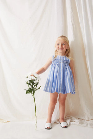 Tartaleta Blue & White Striped Smocked Dress