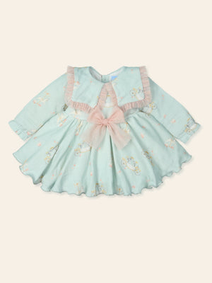 Mac Ilusion Pale Blue & Pink Fairy Tale Print Dress