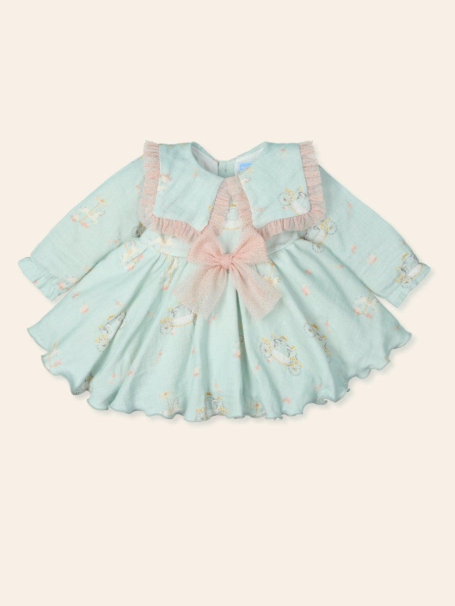 Mac Ilusion Pale Blue & Pink Fairy Tale Print Dress