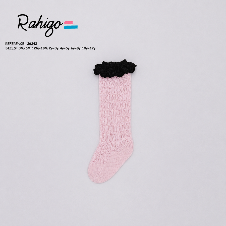 Rahigo Baby Pink & Black Socks - PRE ORDER
