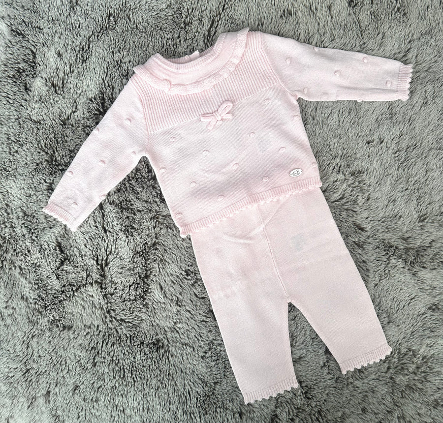 Baby Girls Knitted Pink 2 Piece Set