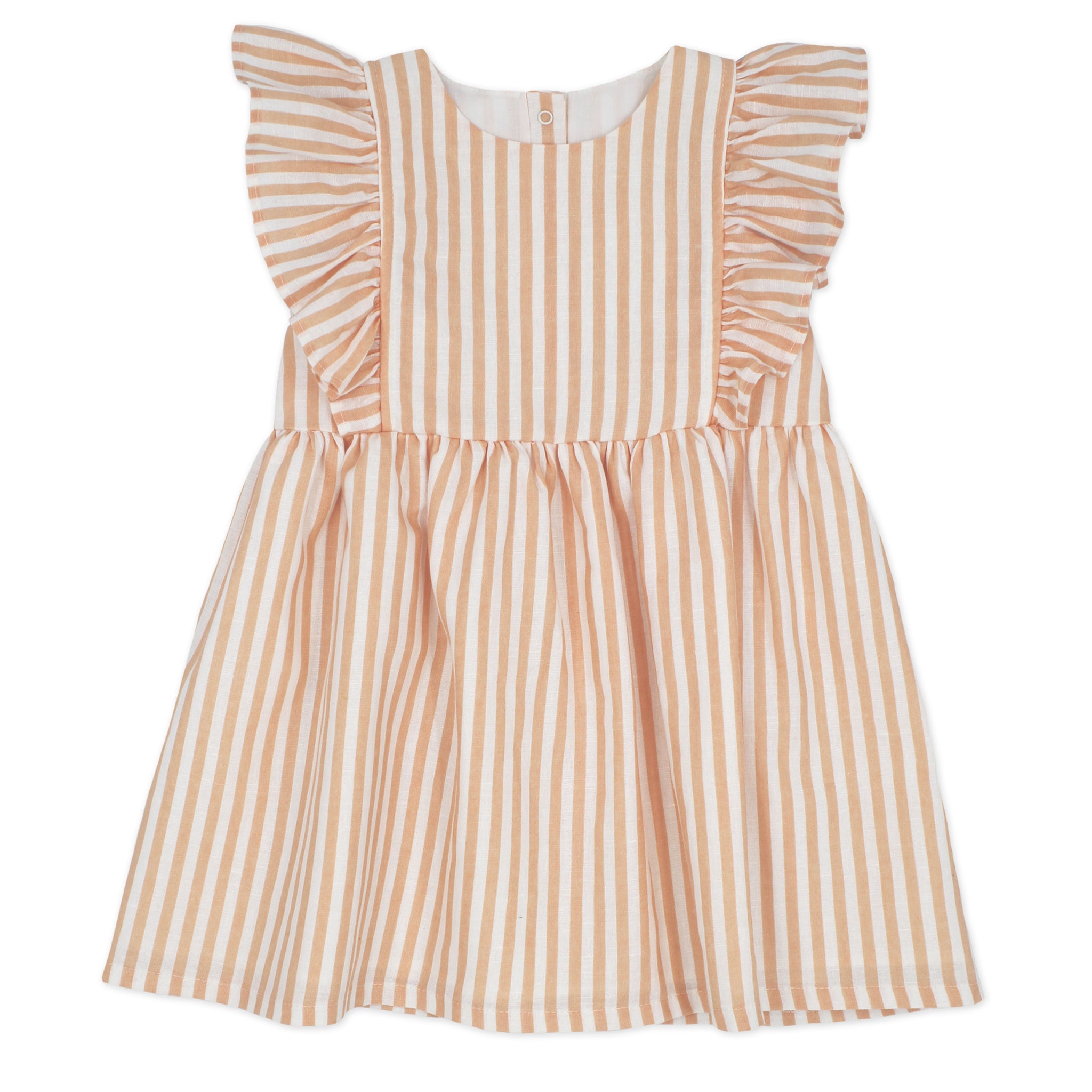 Rapife White & Orange Striped Sundress