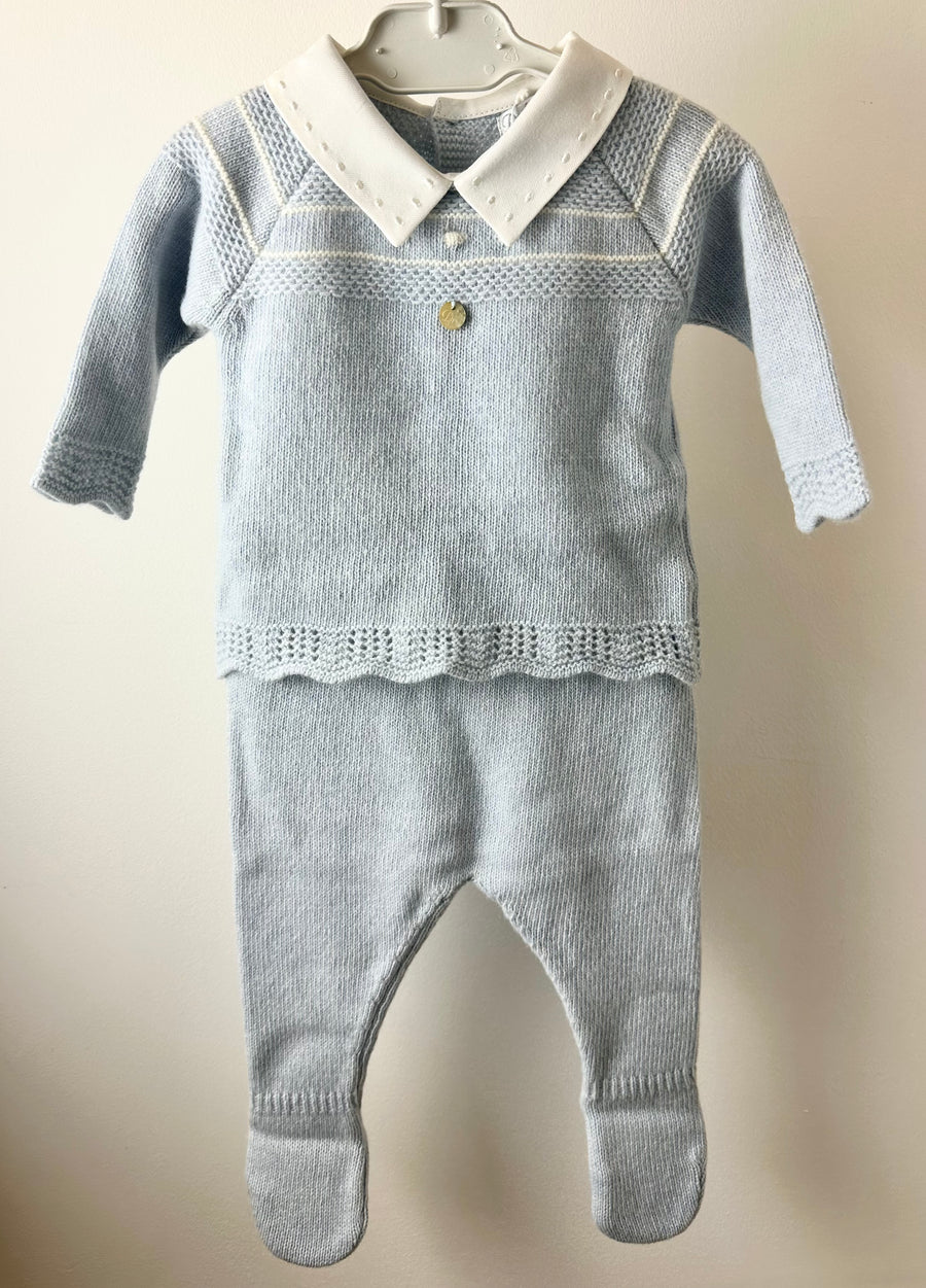 Dr. Kid Blue Cashmere 2 Piece Babygrow