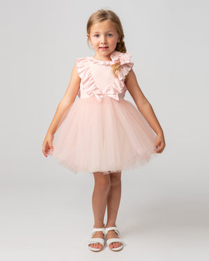 Caramelo Kids Pink Tulle & Ruffle Dress