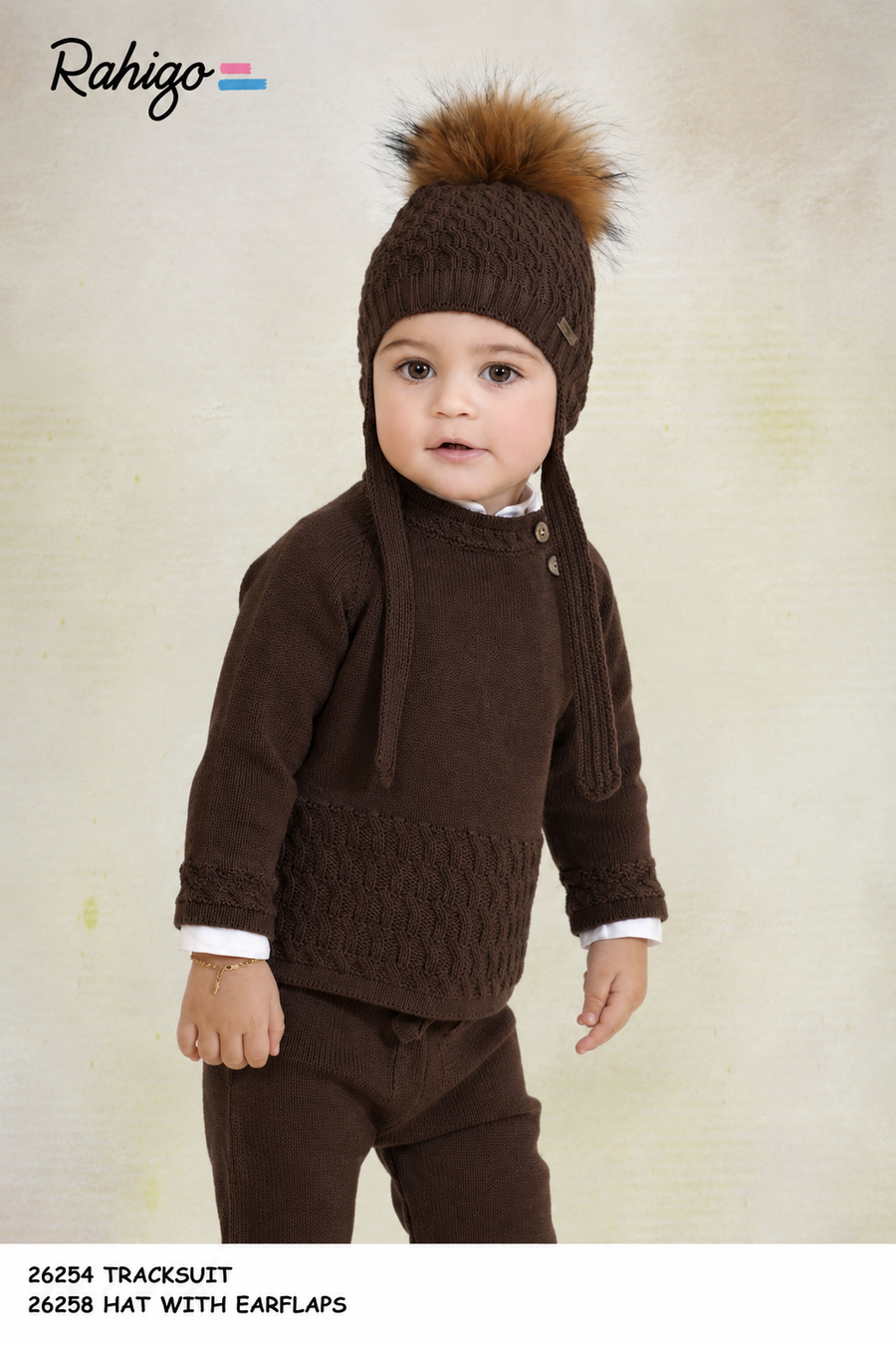 Rahigo Boys Chocolate Knitted Tracksuit - PRE ORDER