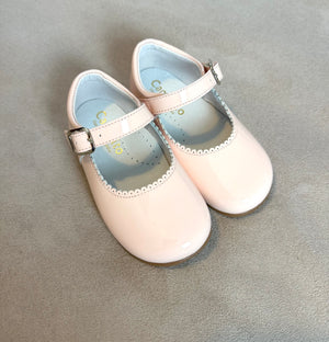 Caminito Pale Pink Patent Leather Toddler Mary Jane Shoes