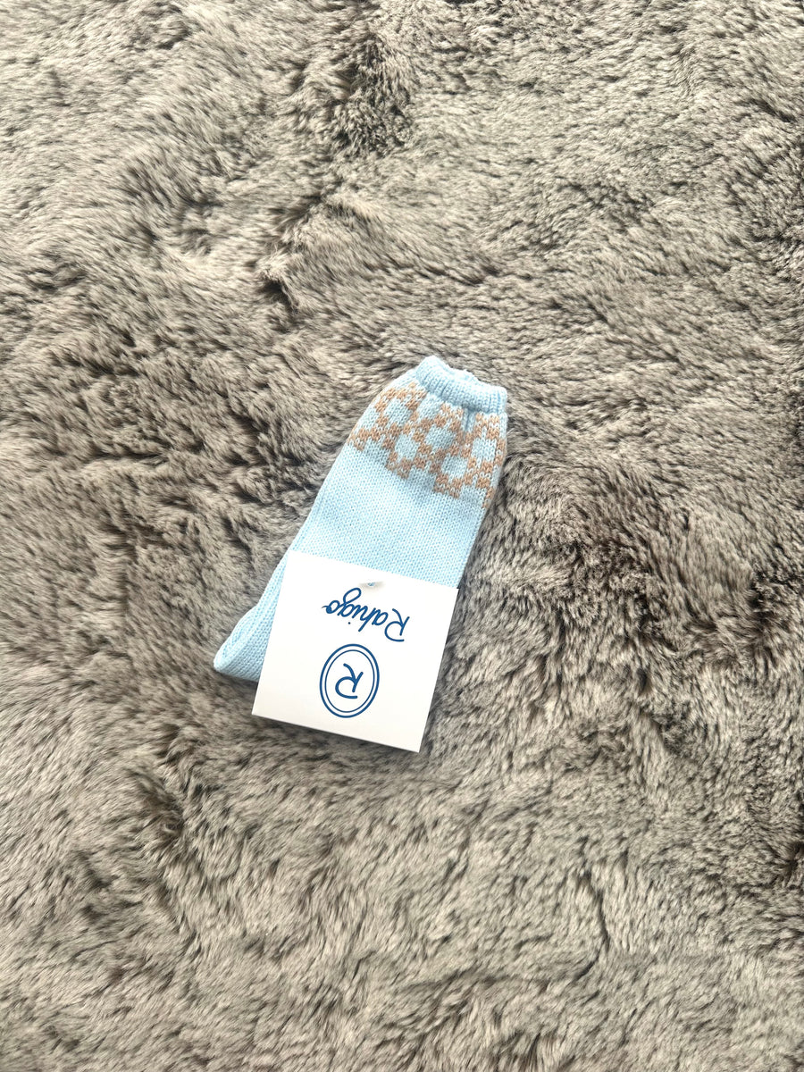 Rahigo Baby Blue & Camel Trim Socks