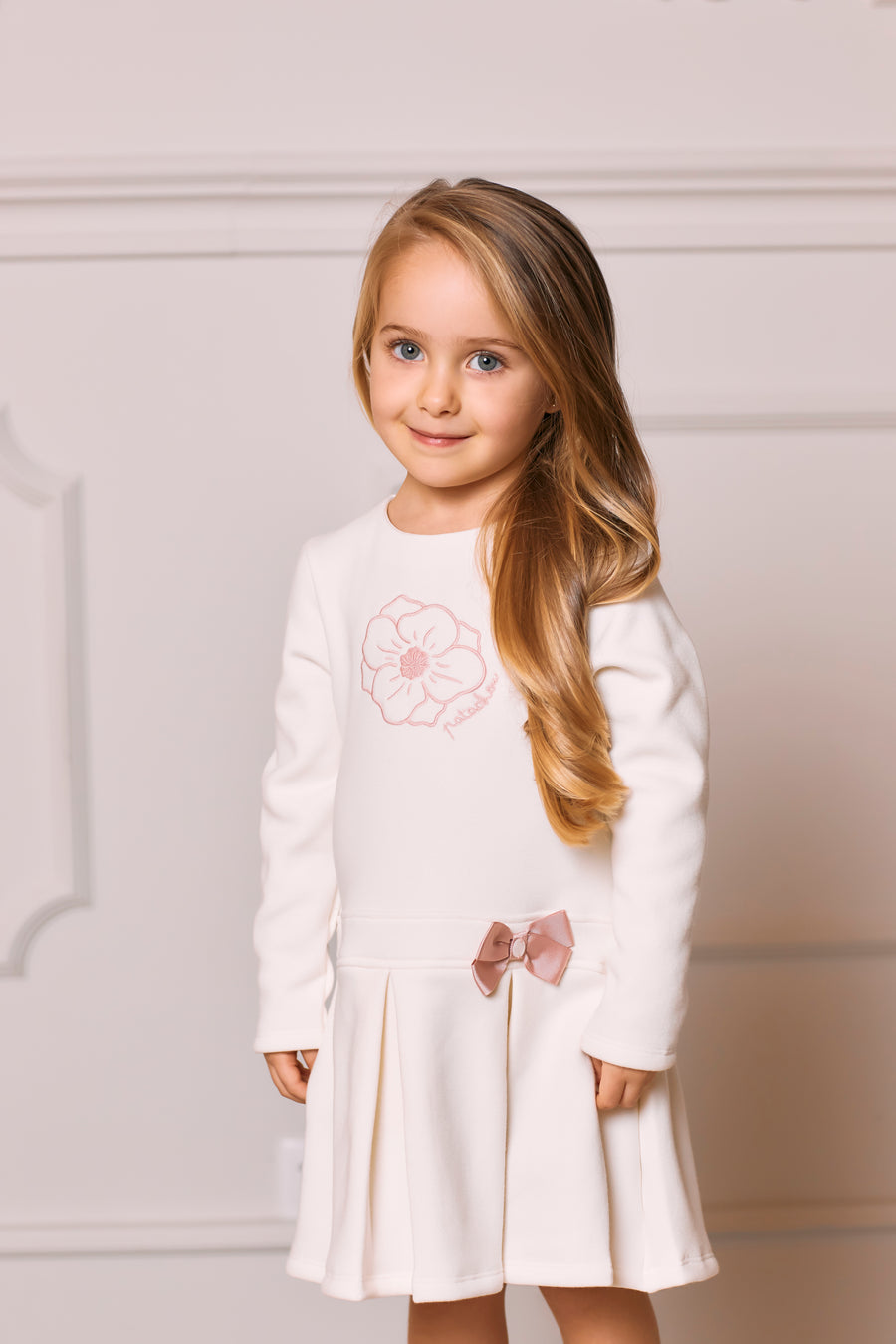 Patachou Ivory Rose Motif Dress