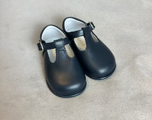 Caminito Navy Blue Leather Toddler T-Bar Shoes