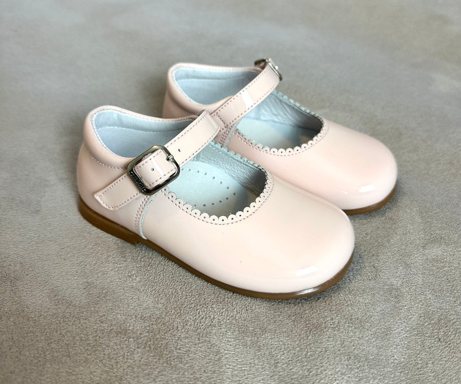 Caminito Pale Pink Patent Leather Toddler Mary Jane Shoes