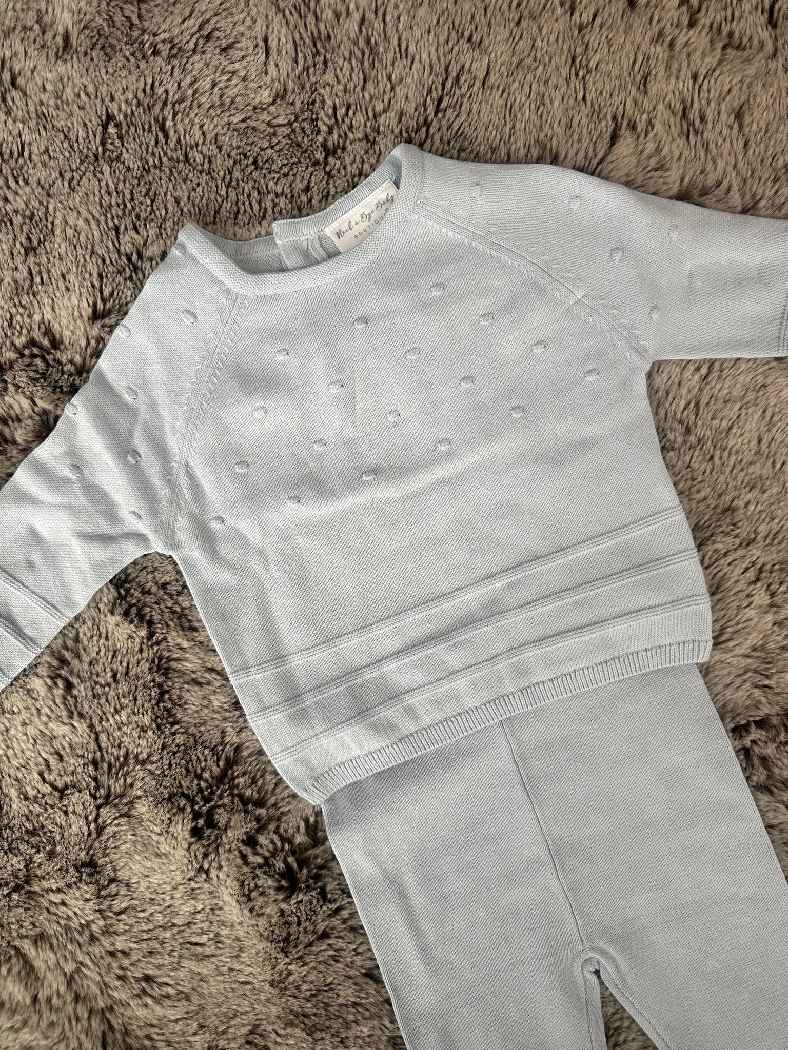 Baby Boys Knitted Blue 2 Piece Set