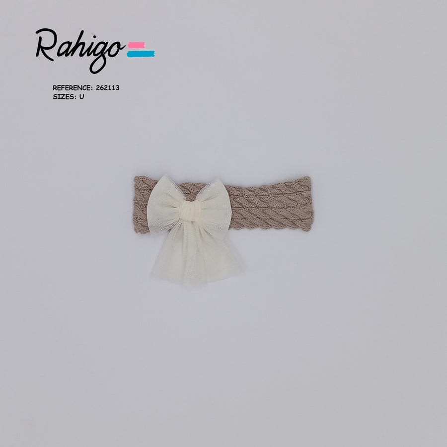 Rahigo Stone & Cream Tulle Bow Headband - PRE ORDER