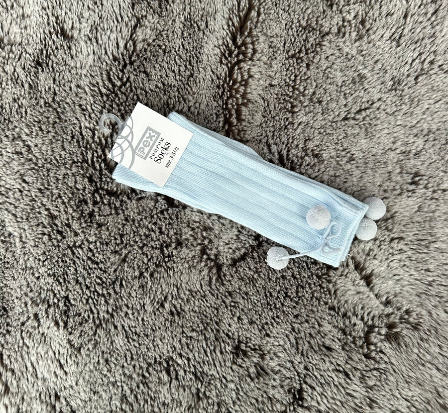 Pex Cotton Rich Knee High Pom Pom Socks