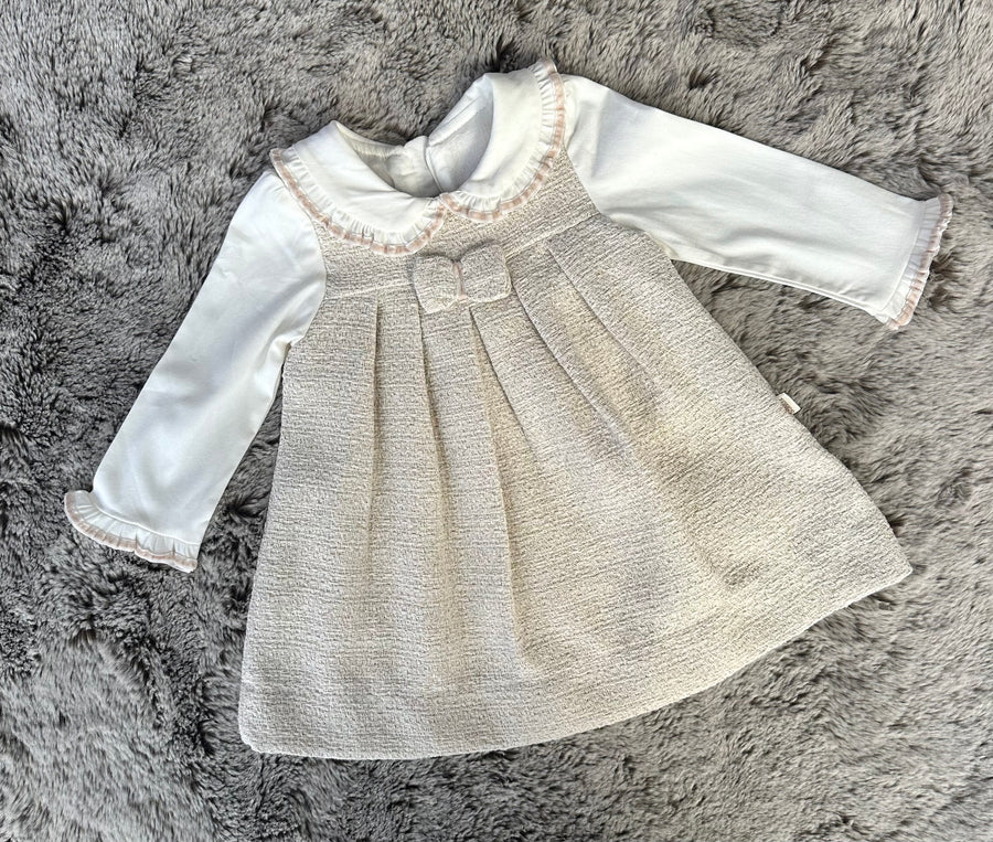 Tong Baby Ivory & Gold Flecked Dress
