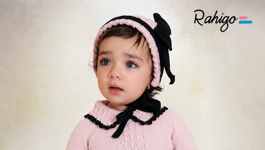 Rahigo Baby Pink & Black Bonnet - PRE ORDER