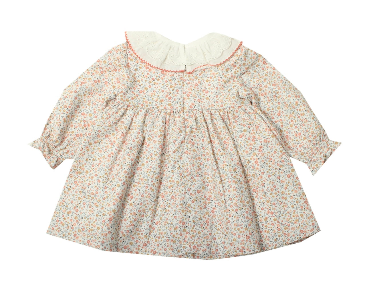 Dr. Kid Pink & Ivory Ditsy Print Smocked Dress