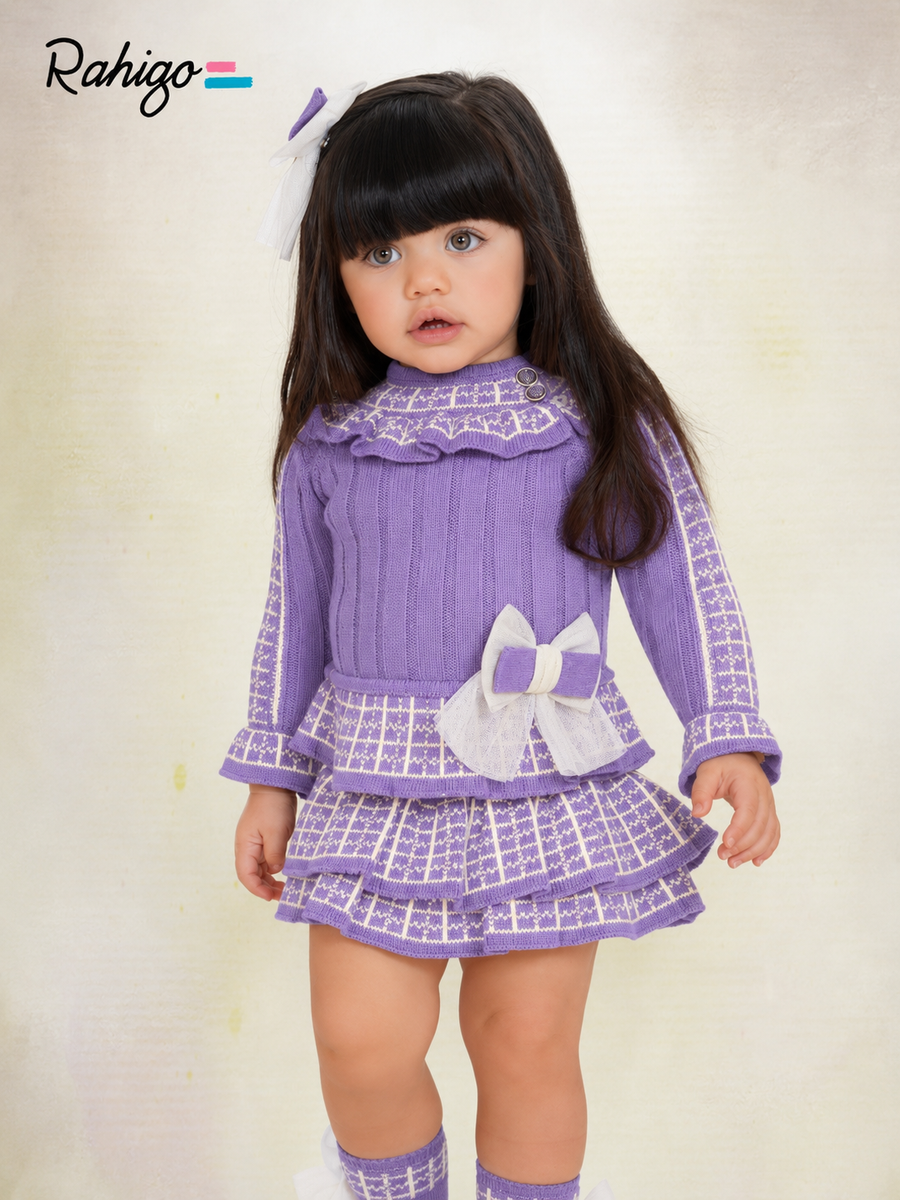 Rahigo Lilac & Cream Check Sweater & Jam Pant Set - PRE ORDER