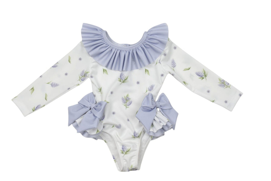 Meia Pata Jamaica Lavender Print Girls Swimsuit