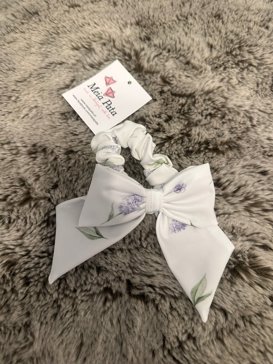 Meia Pata Lavender Print Bow Scrunchie