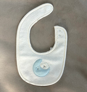 Coccode White/Blue Bamboo Mix Cloud Motif Bib