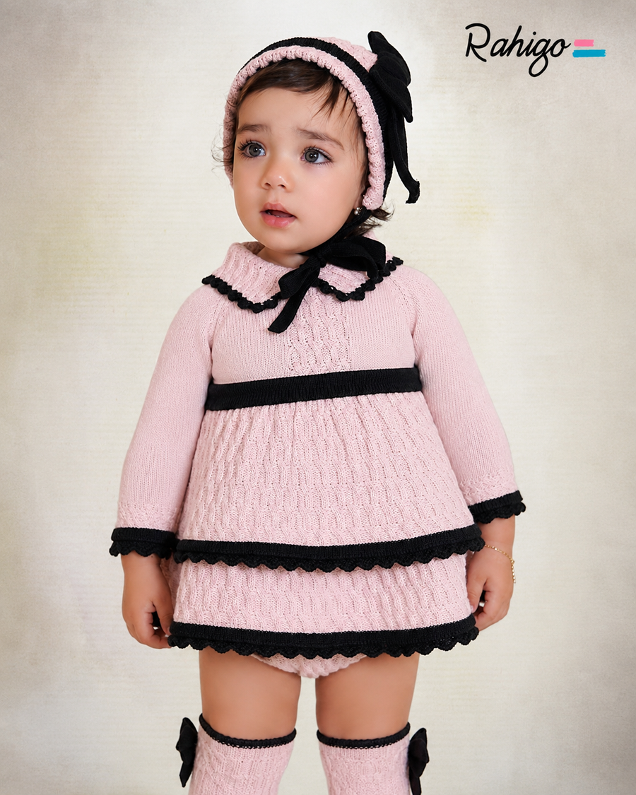 Rahigo Baby Pink & Black Dress & Pants Set  - PRE ORDER