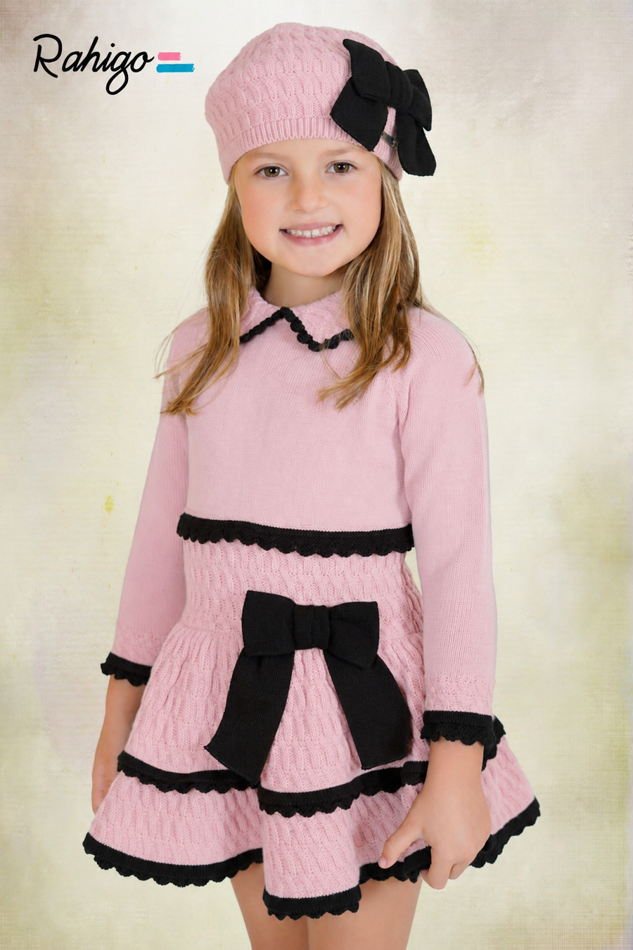 Rahigo Baby Pink & Black Dropwaist Dress - PRE ORDER