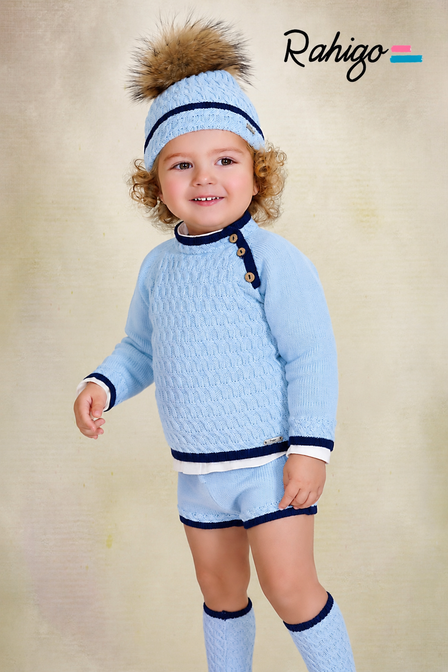 Rahigo Baby Blue & Navy Shorts Set - PRE ORDER