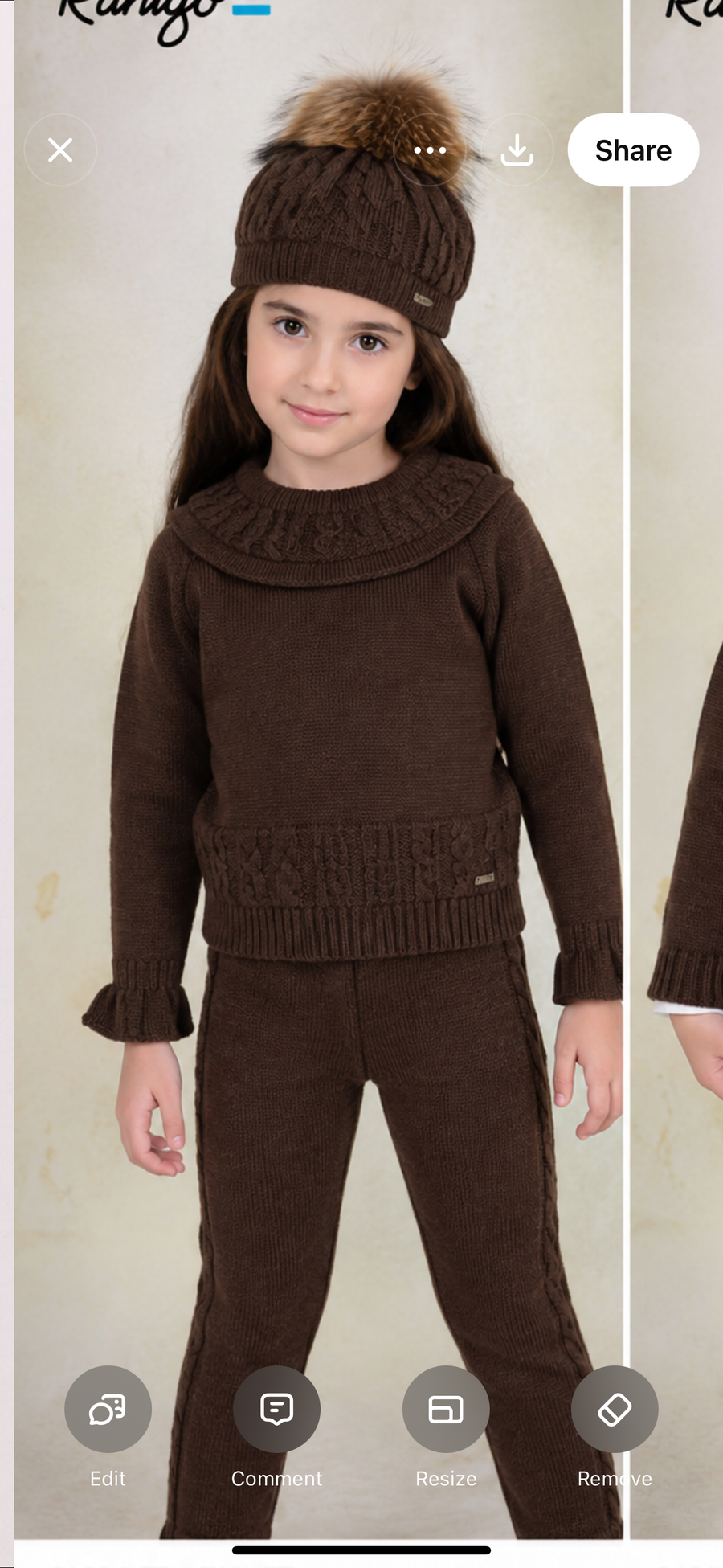 Rahigo Girls Chocolate Knitted Legging Set  - PRE ORDER)