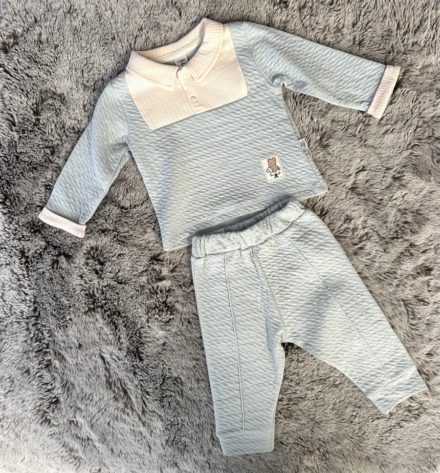 Tongs Baby Beige & Teal Legging Set