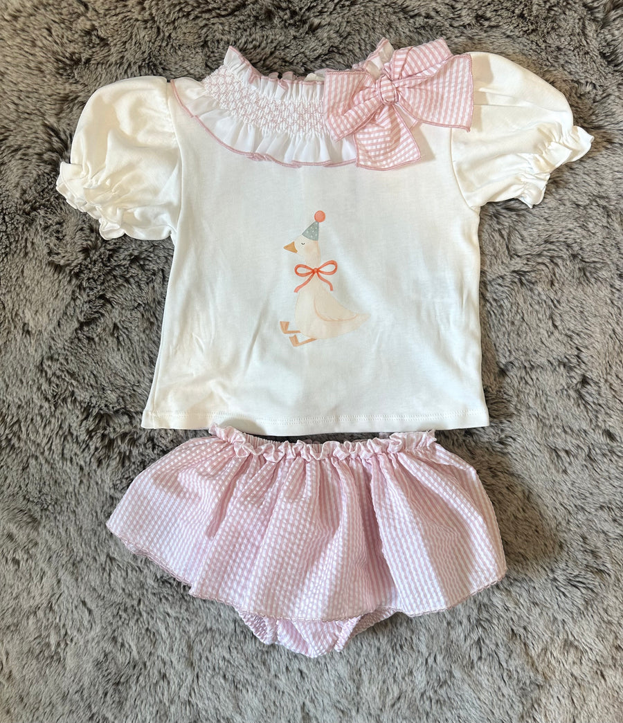 Valentina Bebe Pink & White Gingham Jam Pant Set