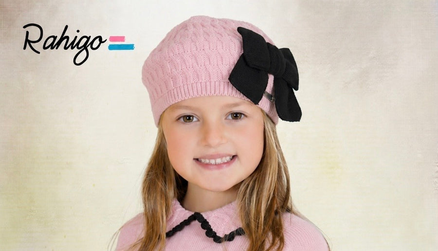 Rahigo Baby Pink & Black Beret - PRE ORDER