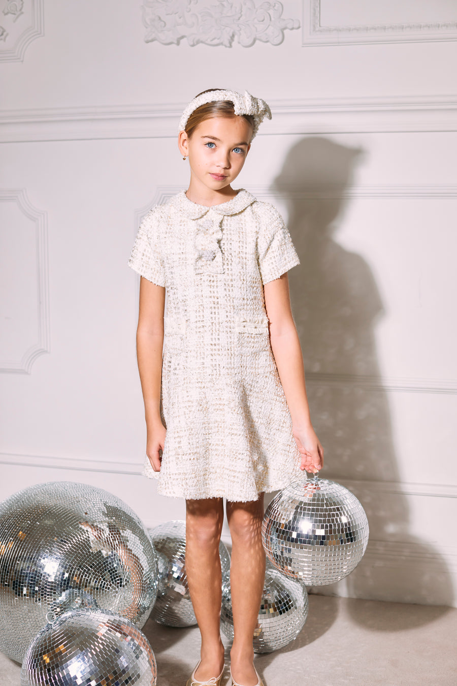 Patachou Ivory Tweed Dress