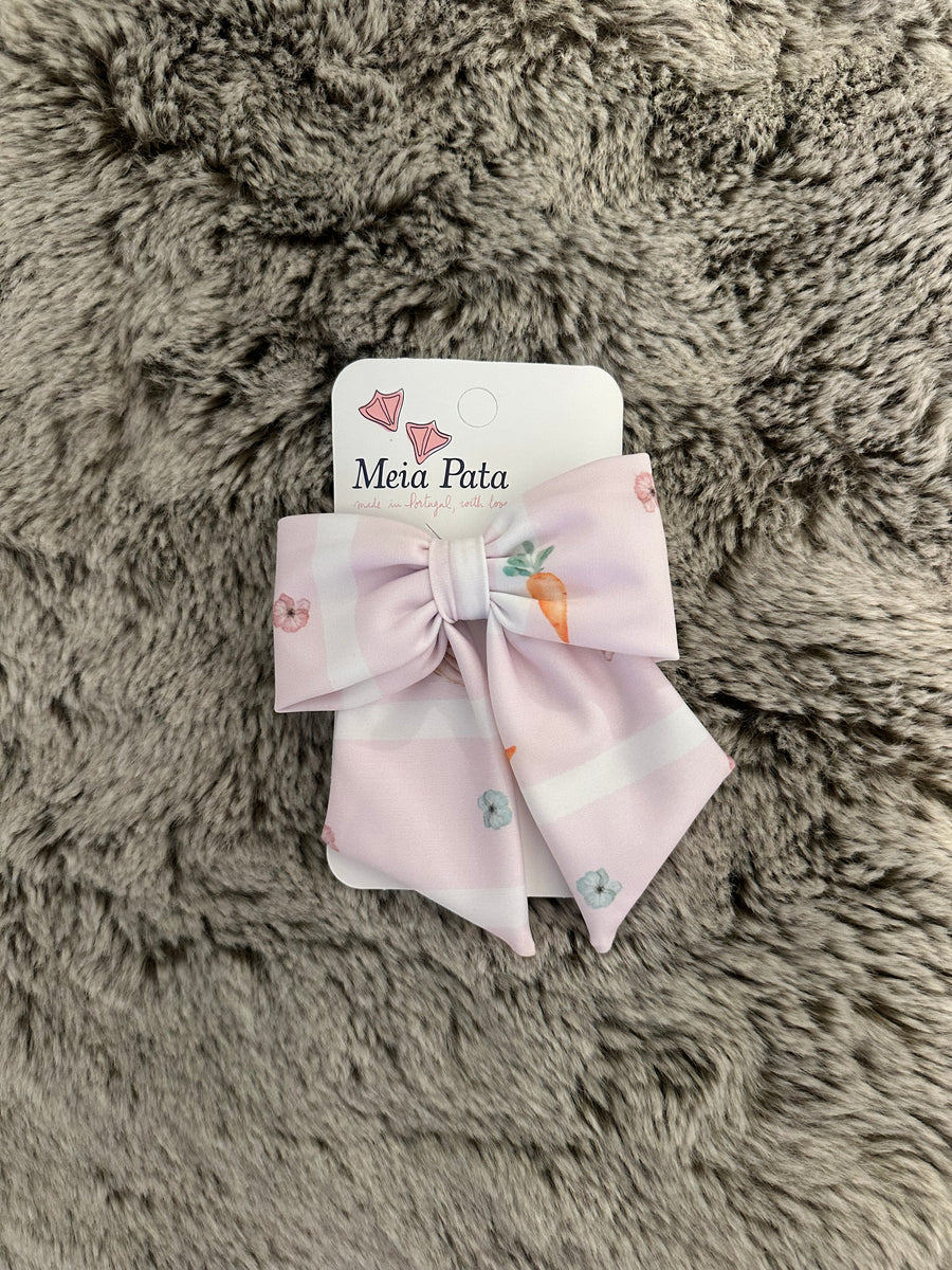 Meia Pata Pink Bunny Beach Hair Bow