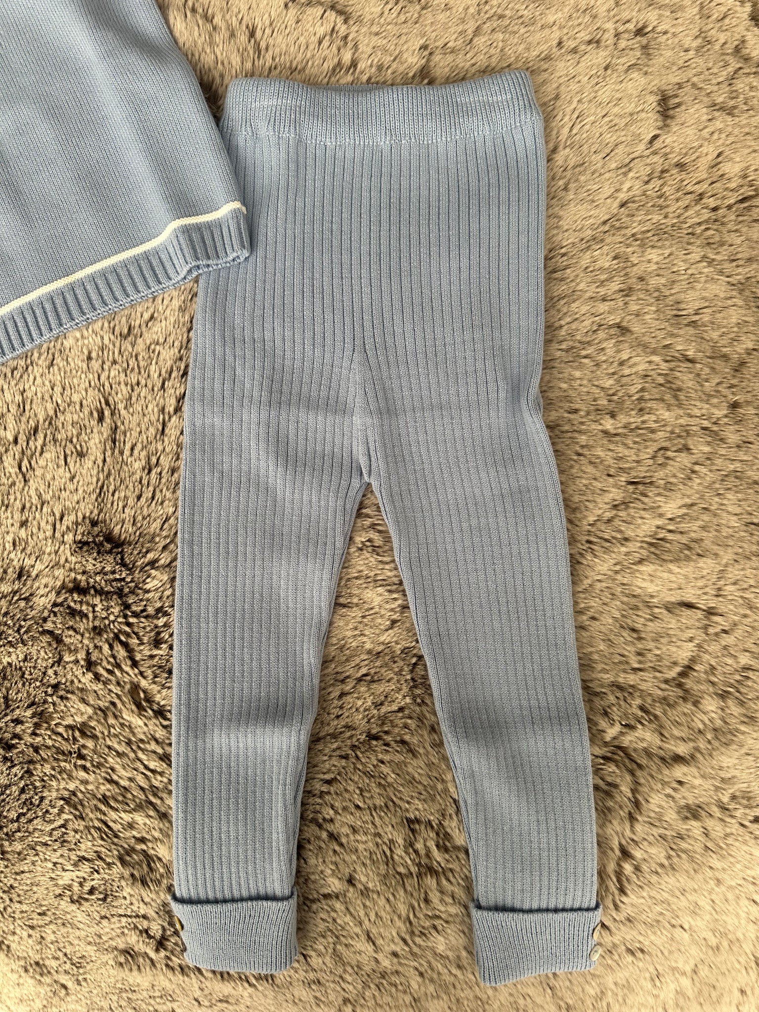 Granlei Dusky Blue Dog Motif Trouser & Sweater Set