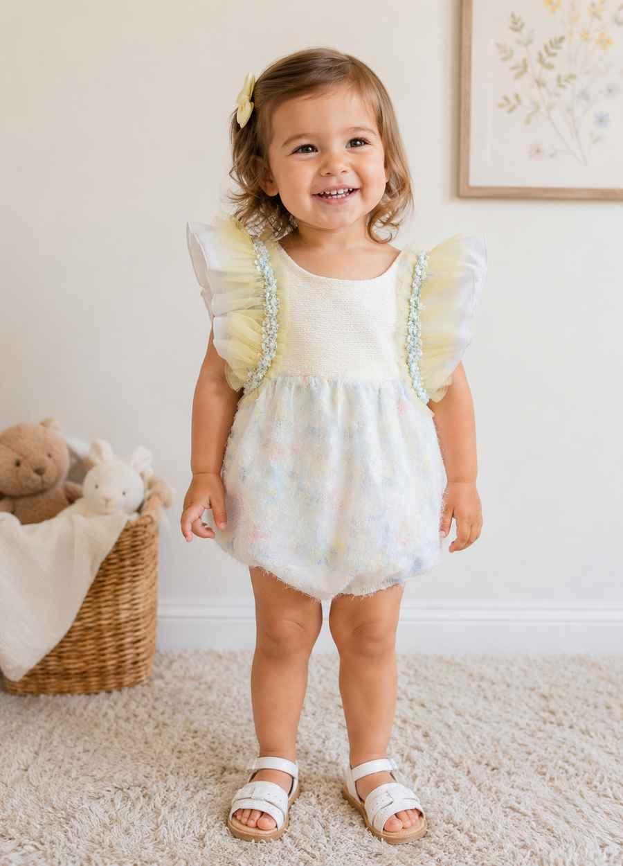 Baby Girls Multi Tulle Blue Romper