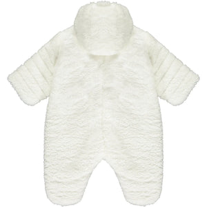 Emile et Rose Everley Unisex White Fleece Baby Pramsuit