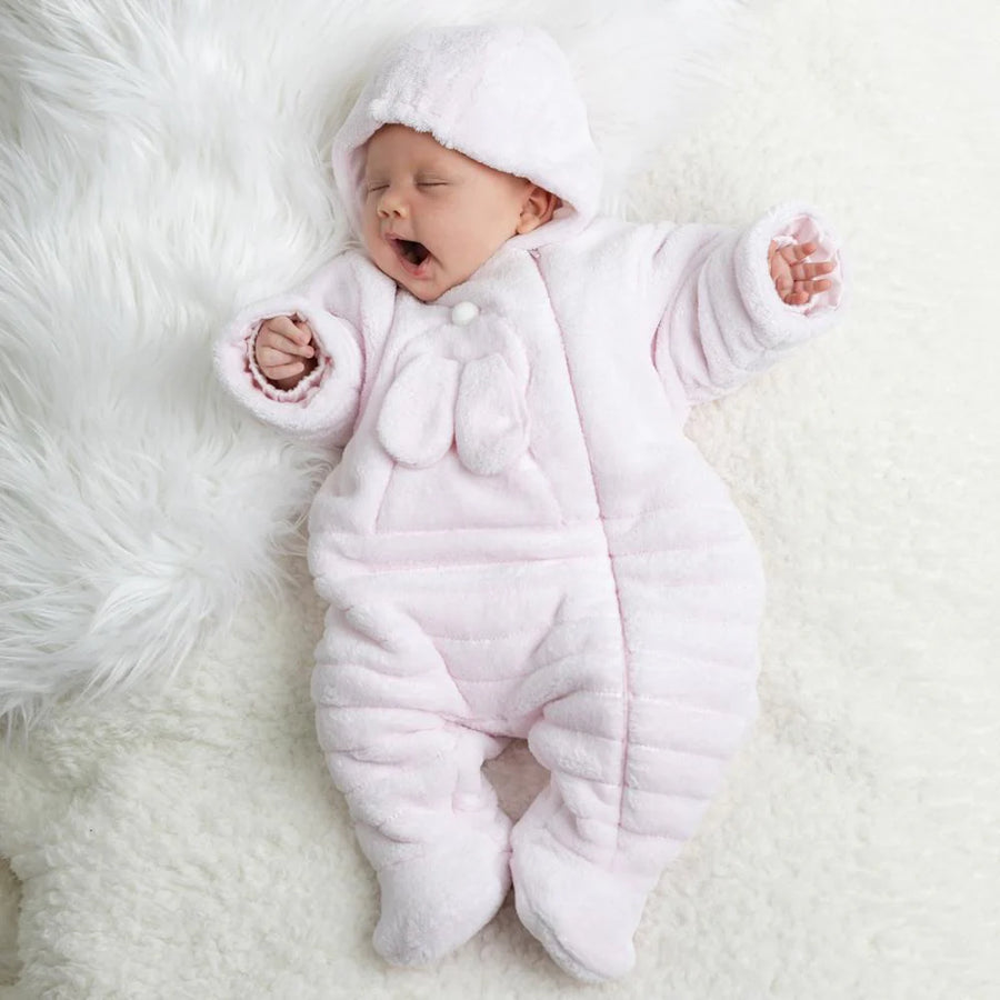 Emile et Rose Alison Pale Pink Fleece Baby Pramsuit