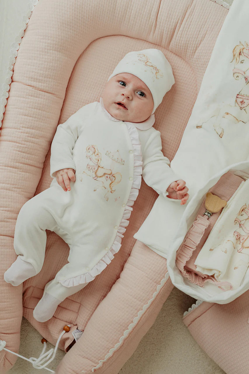 Jamiks Ivory & Pink Carousel Babygrow