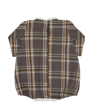 AW23 Rapife Grey & Beige Check Baby Girl’s Romper