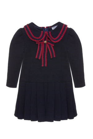 AW23 Patachou Navy & Red Cotton Jersey Dress