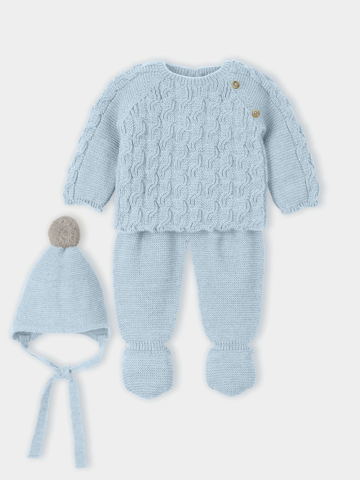 AW23 Mac Ilusion Baby Blue Knitted 3-Piece Set