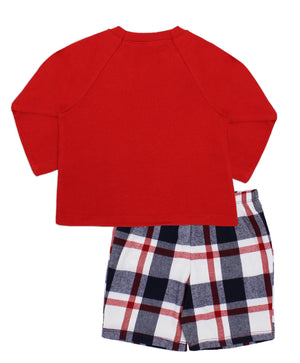 AW23 Rapife Boy’s Red & Navy Checked Shorts Set