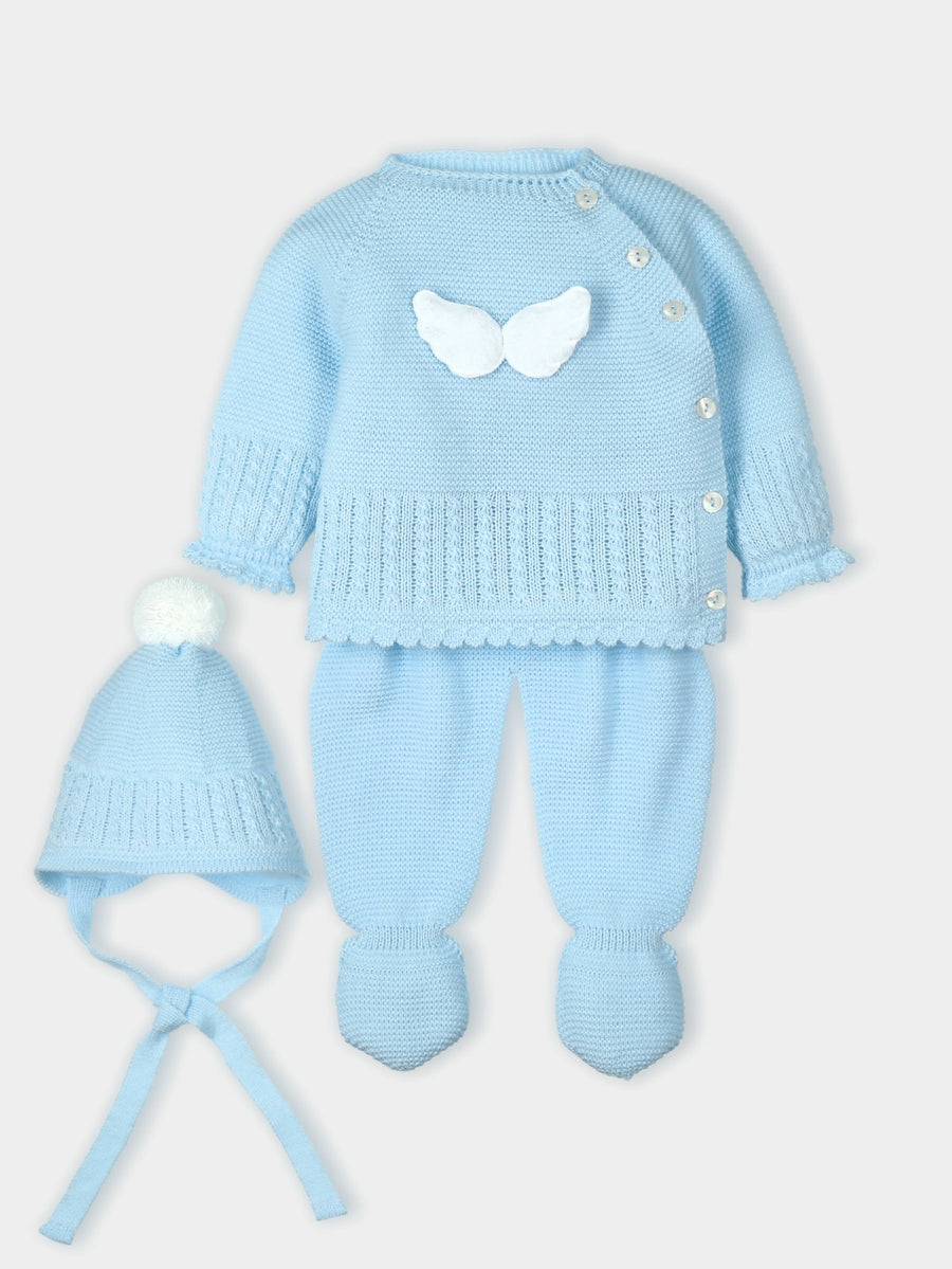 AW23 Mac Ilusion Cloud Blue Angel Wing Knitted 3-Piece Set