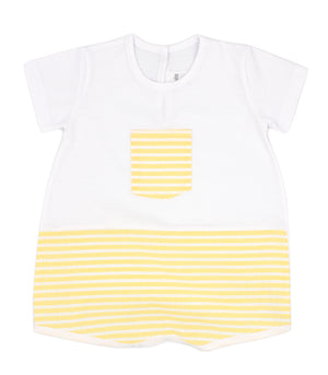 SS22 Rapife Boy's Lemon & White Striped Romper