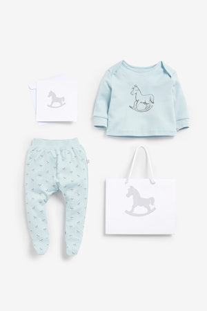 The Little Tailor Top and Pant, Luxury Gift Bag and Card Included - Blue