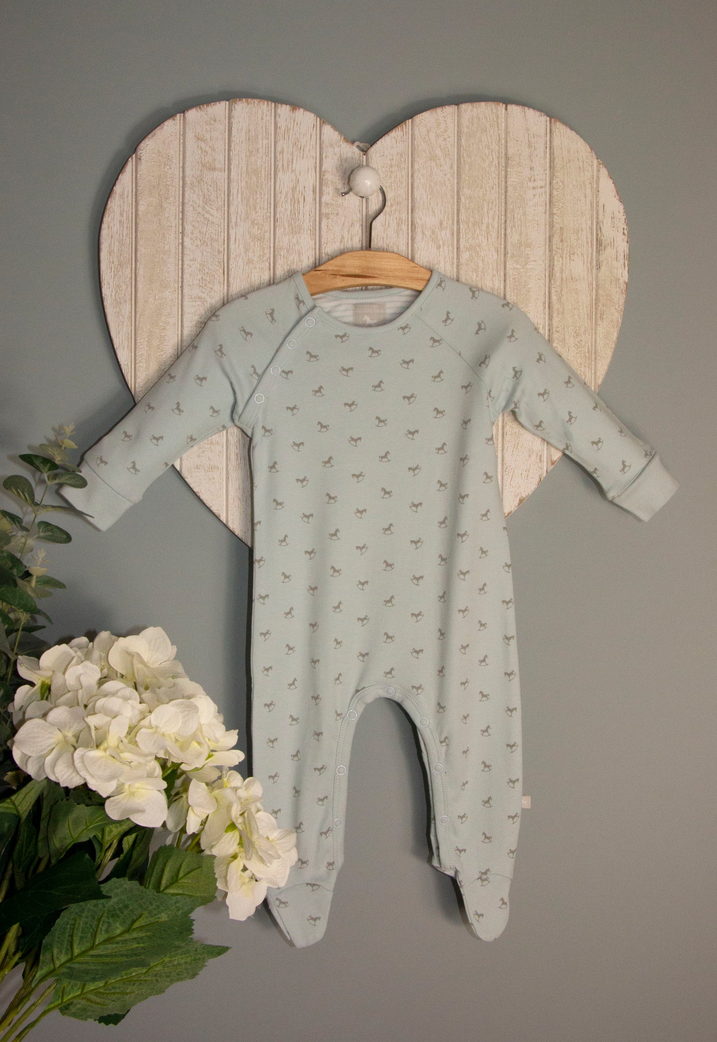 The Little Tailor Blue Super Soft Jersey Sleepsuit