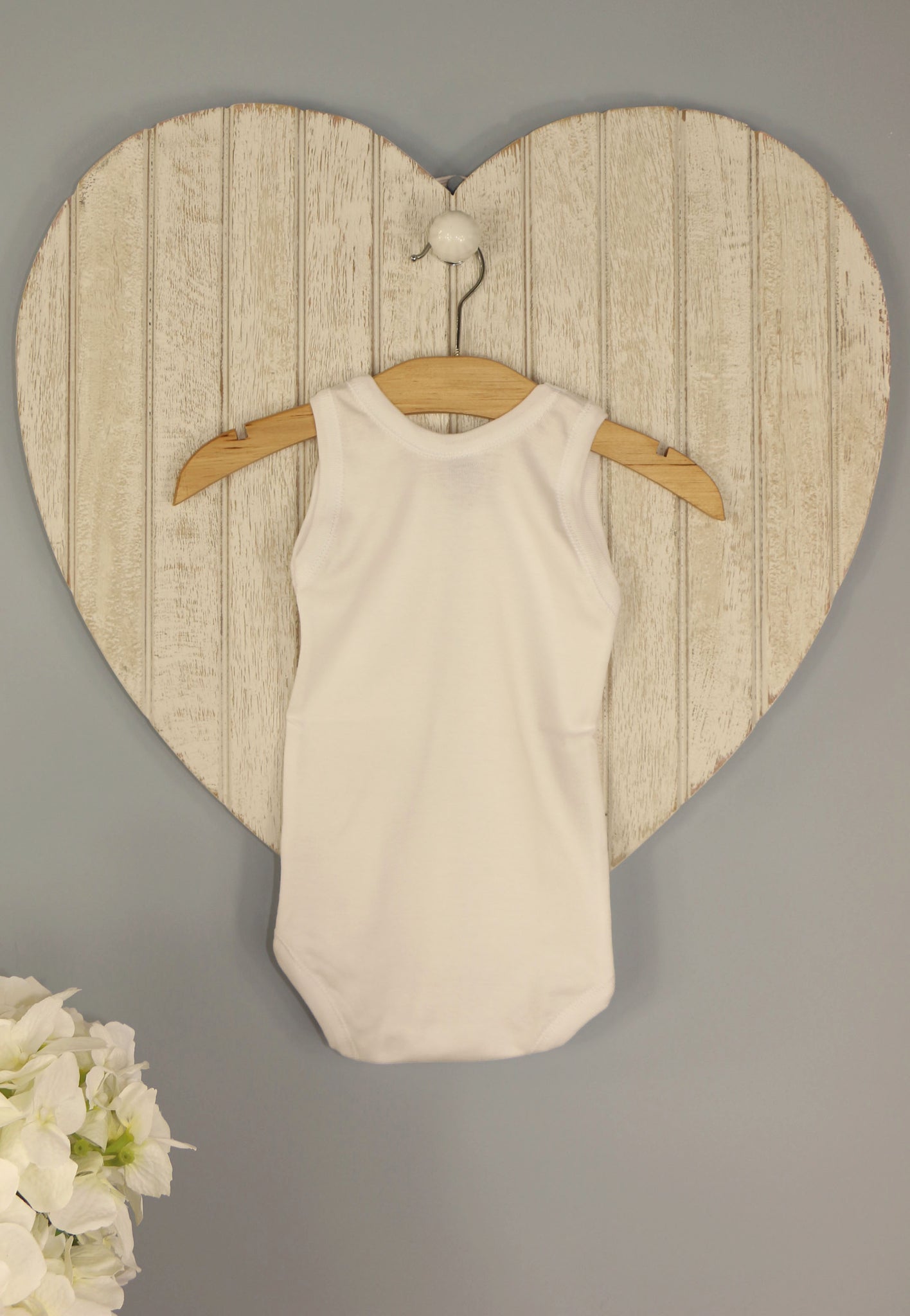 Babidu White Cotton Bodysuit - Sleeveless