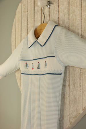 Mini-La-Mode - Regatta Smocked Footsie